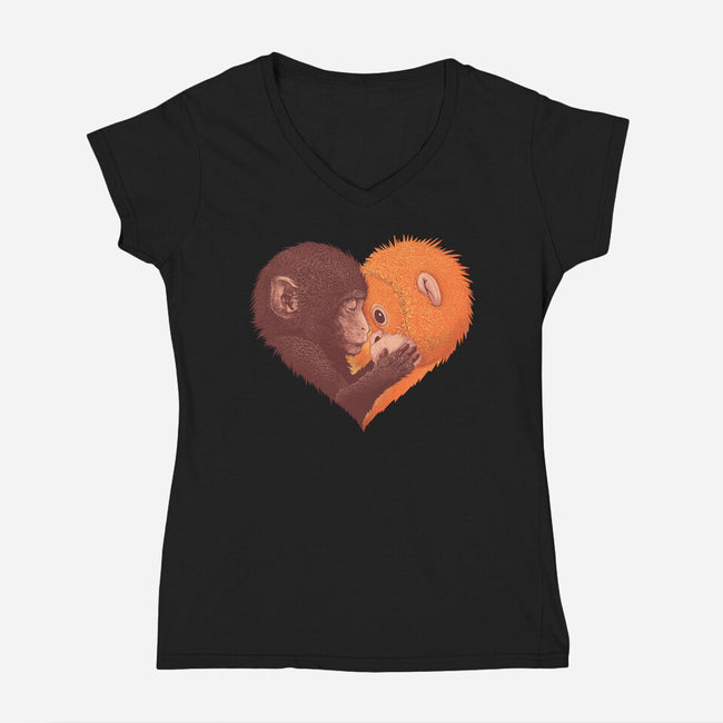 Punch Needs Cuddles-Womens-V-Neck-Tee-zybbhorn