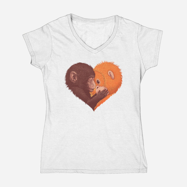 Punch Needs Cuddles-Womens-V-Neck-Tee-zybbhorn