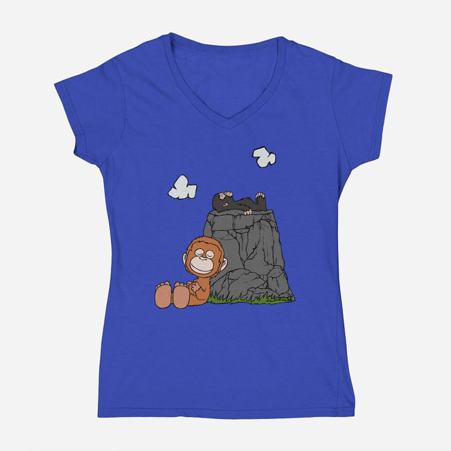 Sleeping Punch Kun-Womens-V-Neck-Tee-joerawks