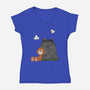 Sleeping Punch Kun-Womens-V-Neck-Tee-joerawks