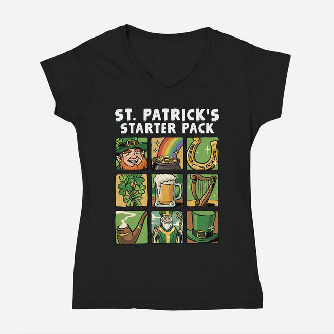St. Patrick's Starter Pack-Womens-V-Neck-Tee-GoshWow