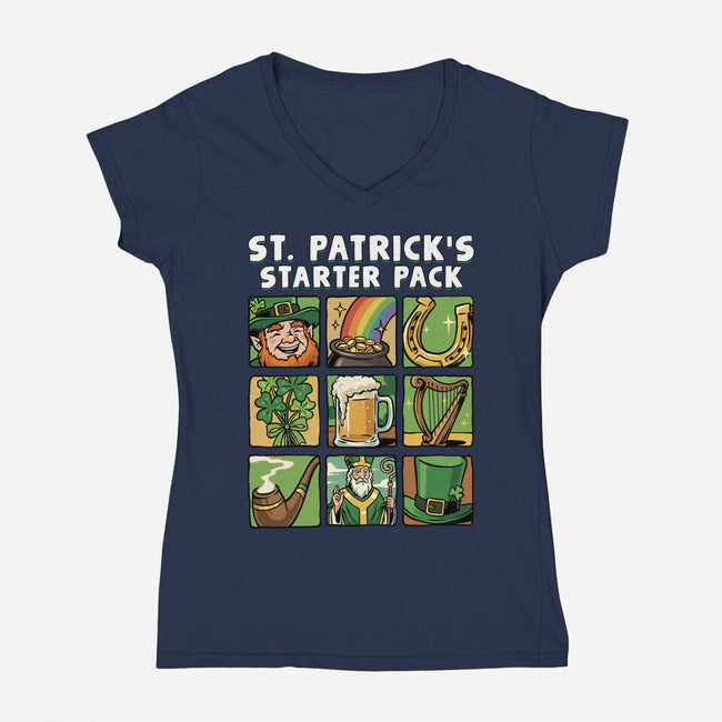 St. Patrick's Starter Pack-Womens-V-Neck-Tee-GoshWow