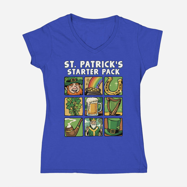 St. Patrick's Starter Pack-Womens-V-Neck-Tee-GoshWow