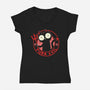 Purr Evil Cat-Womens-V-Neck-Tee-BridgeWalker