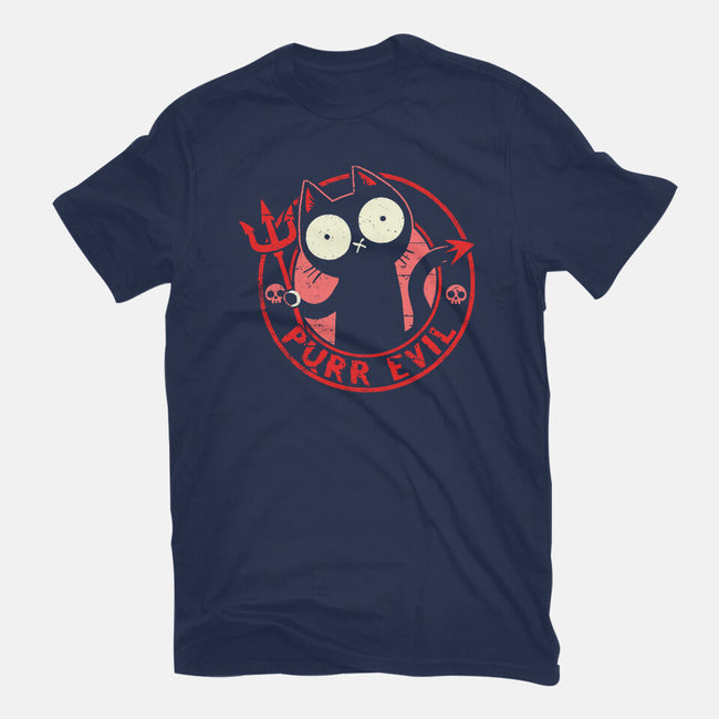 Purr Evil Cat-Womens-Fitted-Tee-BridgeWalker
