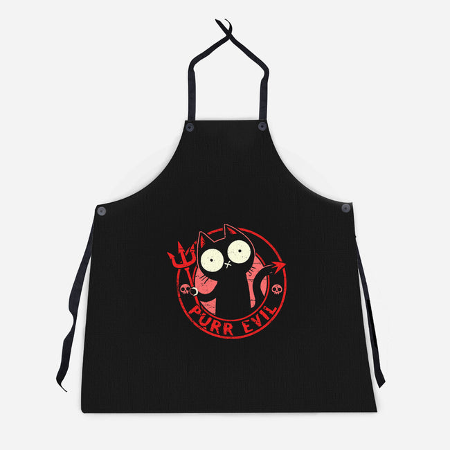 Purr Evil Cat-Unisex-Kitchen-Apron-BridgeWalker