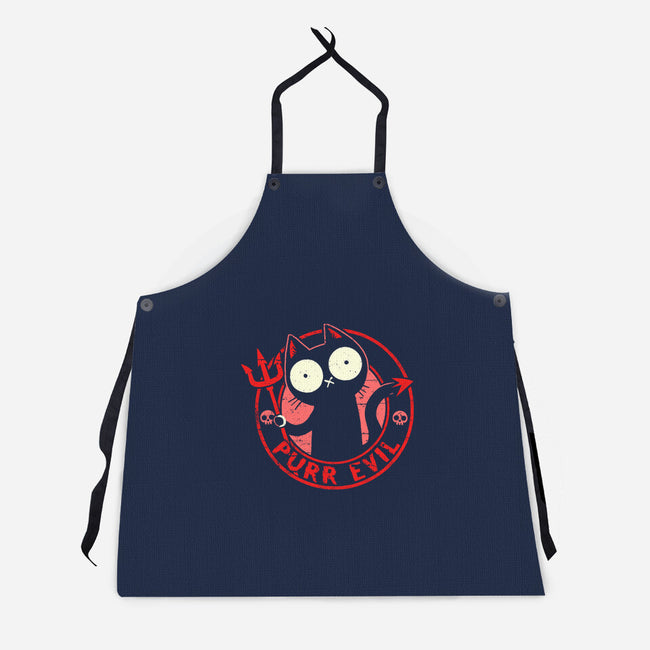 Purr Evil Cat-Unisex-Kitchen-Apron-BridgeWalker