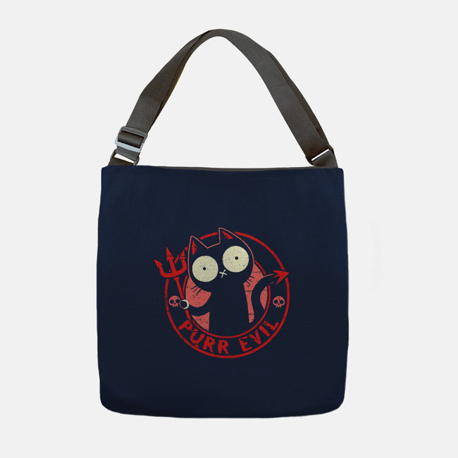 Purr Evil Cat-None-Adjustable Tote-Bag-BridgeWalker