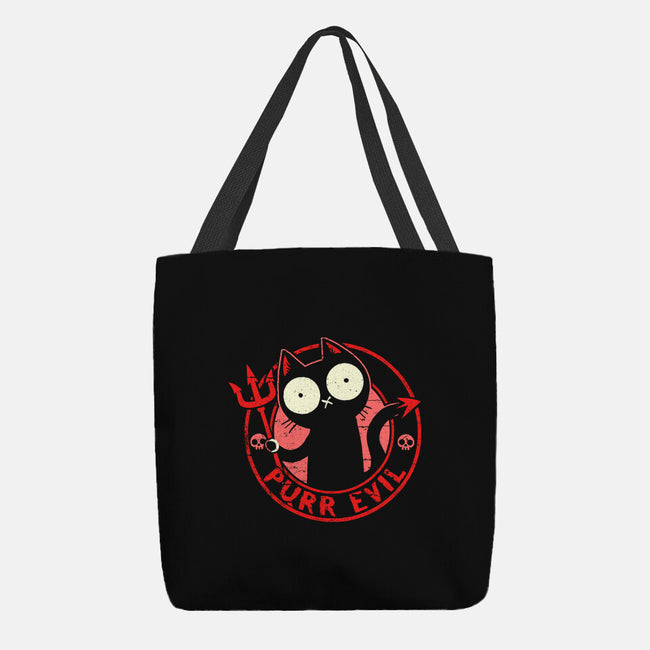 Purr Evil Cat-None-Basic Tote-Bag-BridgeWalker
