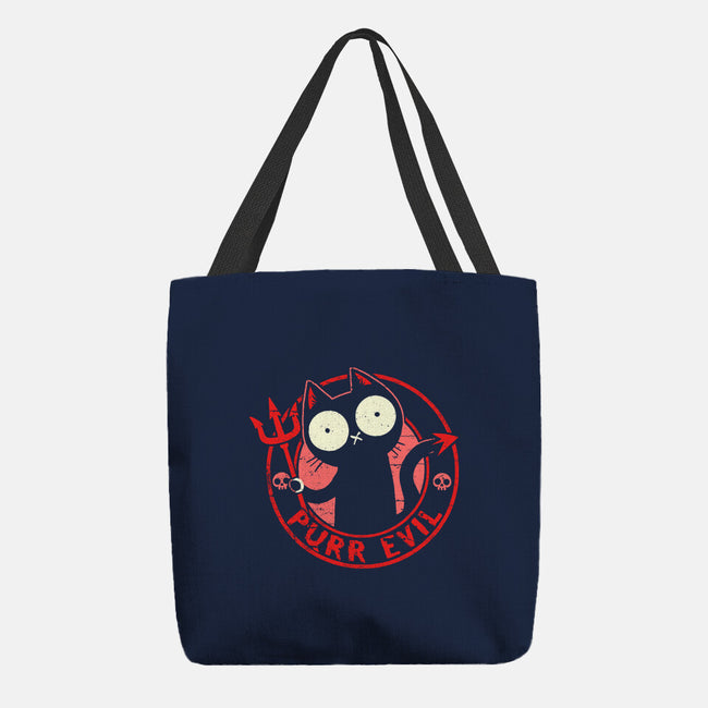 Purr Evil Cat-None-Basic Tote-Bag-BridgeWalker
