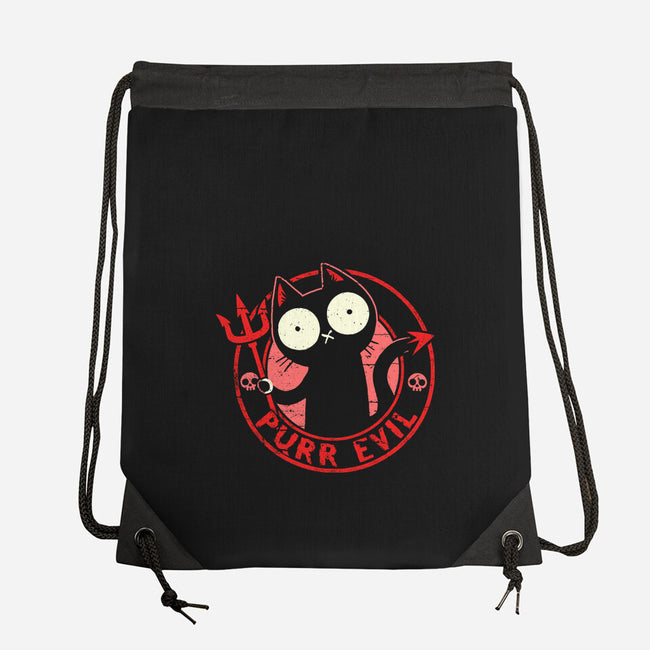 Purr Evil Cat-None-Drawstring-Bag-BridgeWalker