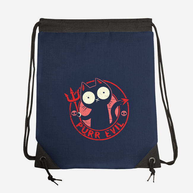 Purr Evil Cat-None-Drawstring-Bag-BridgeWalker