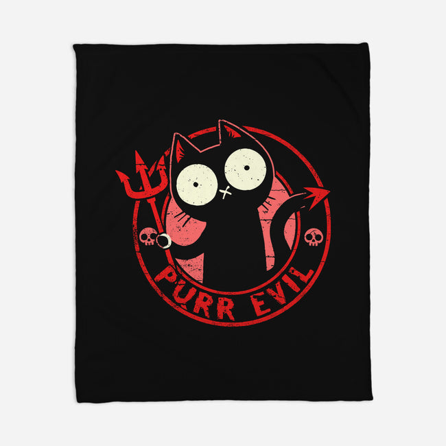 Purr Evil Cat-None-Fleece-Blanket-BridgeWalker