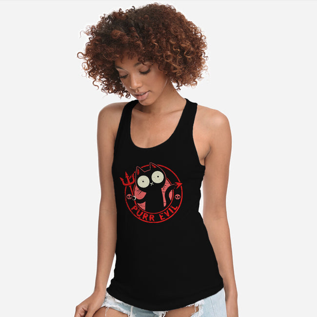 Purr Evil Cat-Womens-Racerback-Tank-BridgeWalker