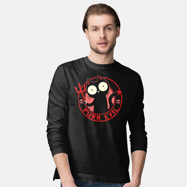 Purr Evil Cat-Mens-Long Sleeved-Tee-BridgeWalker