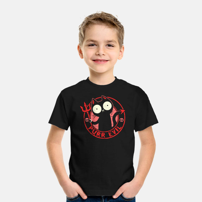Purr Evil Cat-Youth-Basic-Tee-BridgeWalker
