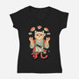 Juggling Sushi-Womens-V-Neck-Tee-alfbocreative