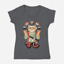 Juggling Sushi-Womens-V-Neck-Tee-alfbocreative