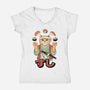 Juggling Sushi-Womens-V-Neck-Tee-alfbocreative
