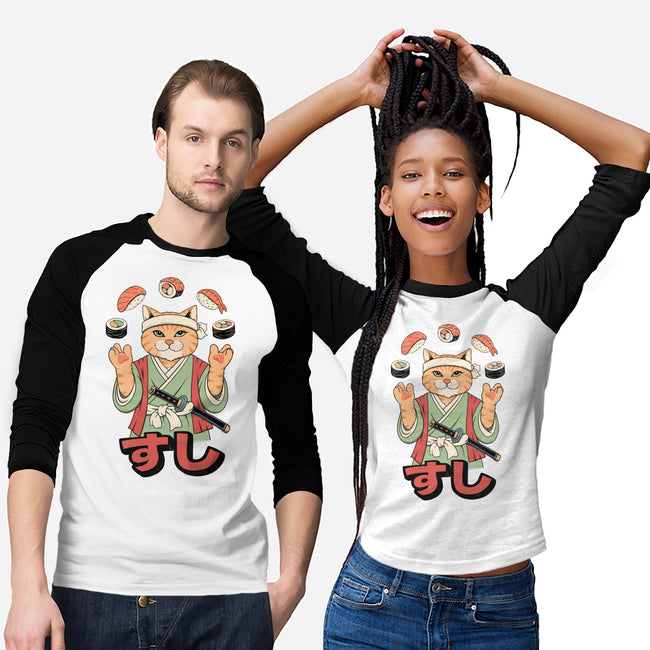 Juggling Sushi-Unisex-Baseball-Tee-alfbocreative