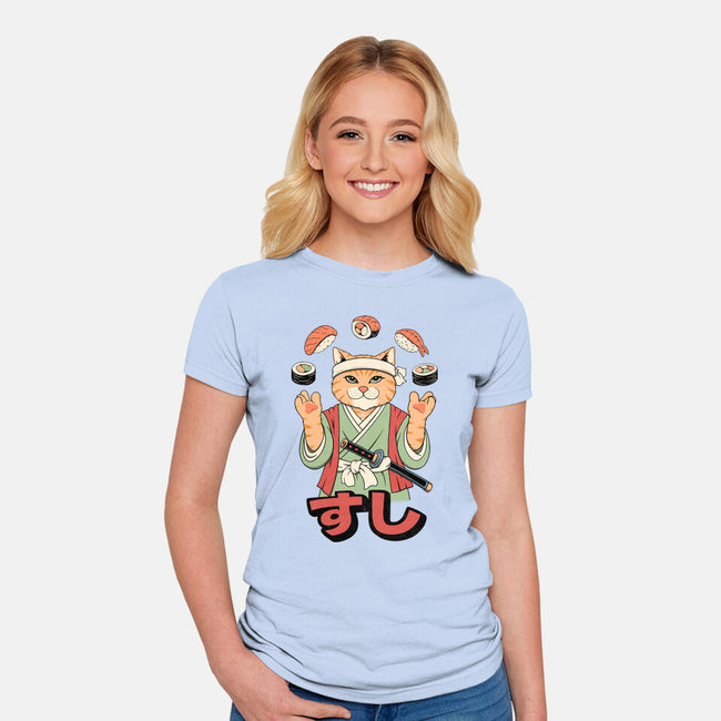 Juggling Sushi-Womens-Fitted-Tee-alfbocreative