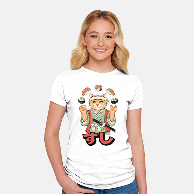 Juggling Sushi-Womens-Fitted-Tee-alfbocreative