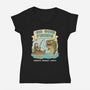 Qui Gone Fishing-Womens-V-Neck-Tee-milasneeze