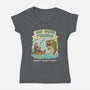 Qui Gone Fishing-Womens-V-Neck-Tee-milasneeze