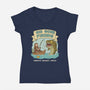 Qui Gone Fishing-Womens-V-Neck-Tee-milasneeze