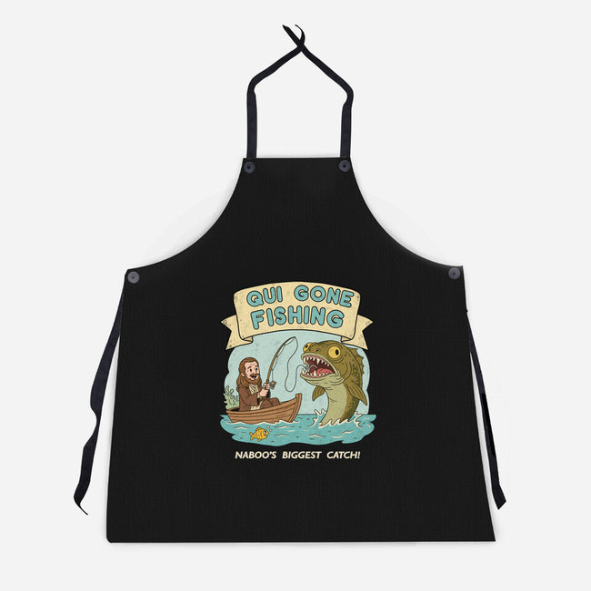 Qui Gone Fishing-Unisex-Kitchen-Apron-milasneeze