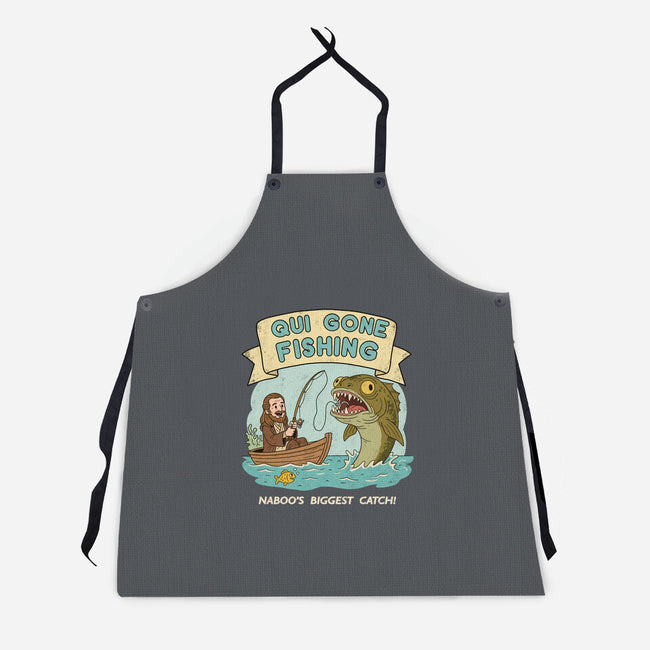 Qui Gone Fishing-Unisex-Kitchen-Apron-milasneeze