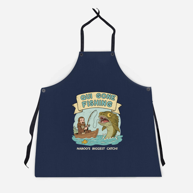 Qui Gone Fishing-Unisex-Kitchen-Apron-milasneeze