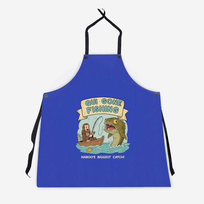 Qui Gone Fishing-Unisex-Kitchen-Apron-milasneeze