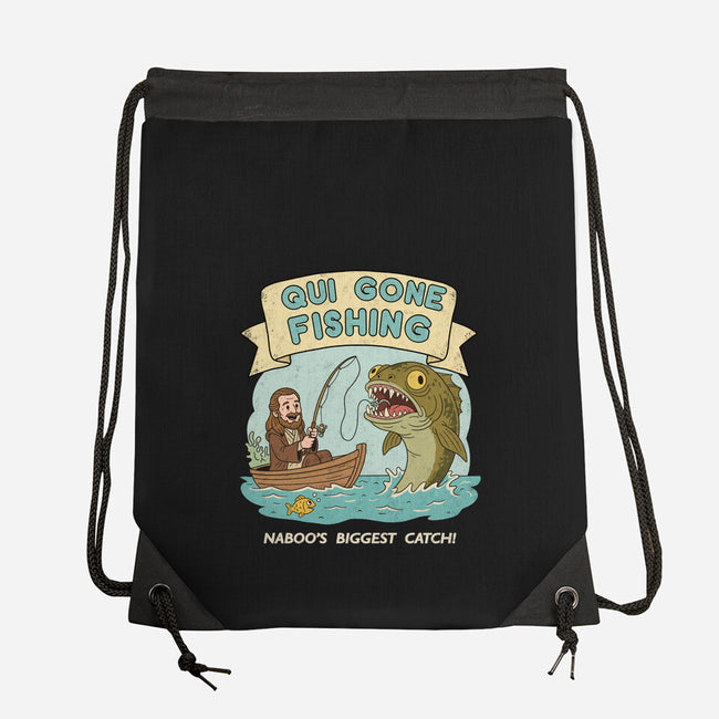 Qui Gone Fishing-None-Drawstring-Bag-milasneeze