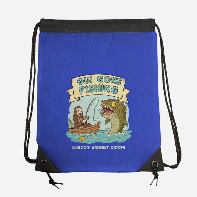 Qui Gone Fishing-None-Drawstring-Bag-milasneeze