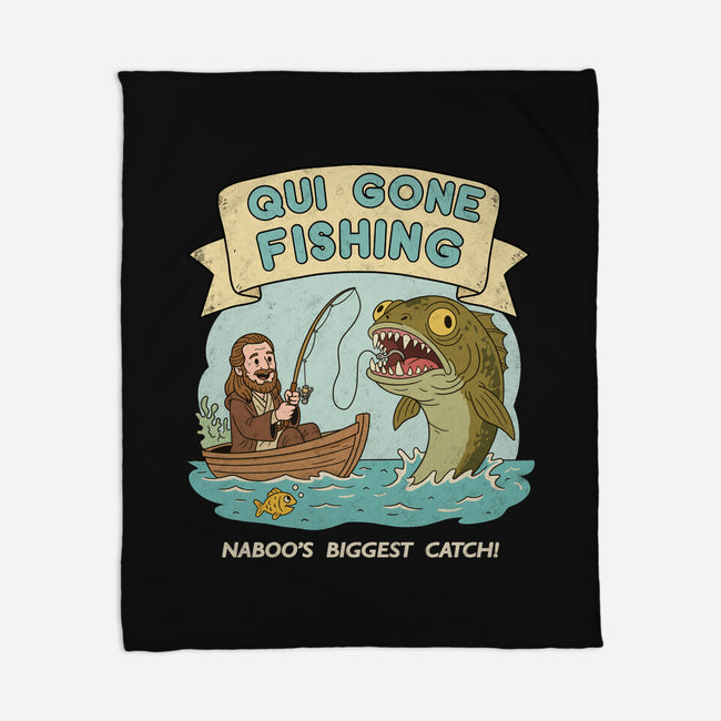 Qui Gone Fishing-None-Fleece-Blanket-milasneeze