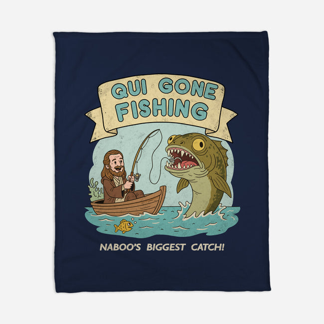 Qui Gone Fishing-None-Fleece-Blanket-milasneeze