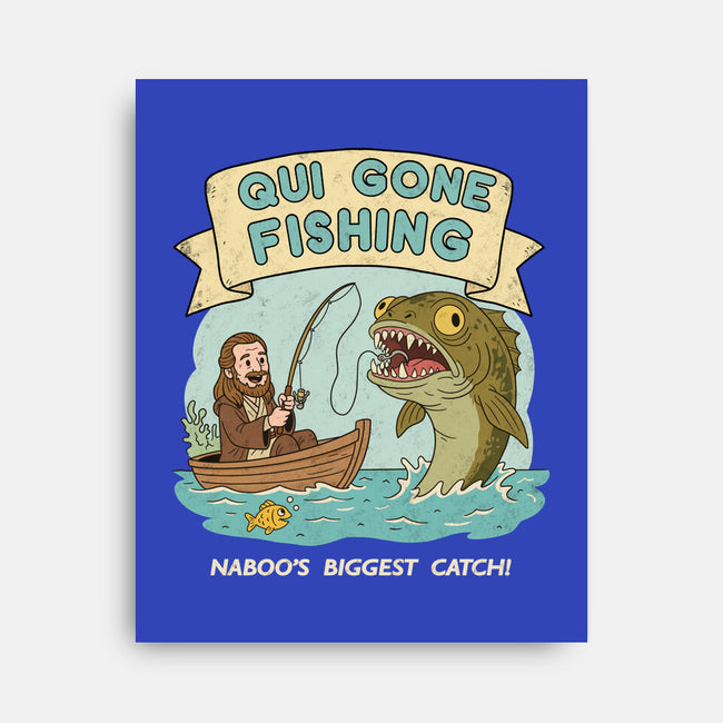 Qui Gone Fishing-None-Stretched-Canvas-milasneeze