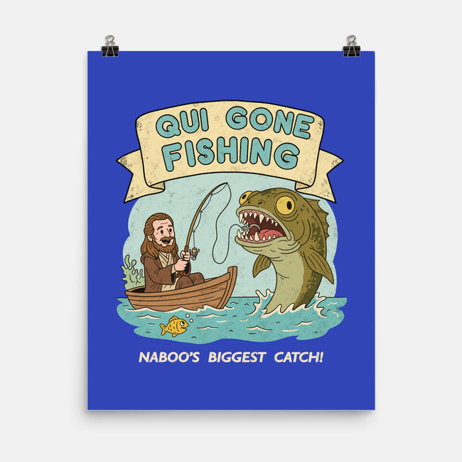 Qui Gone Fishing-None-Matte-Poster-milasneeze