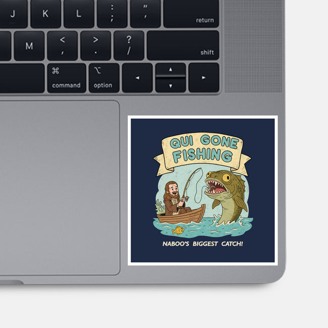 Qui Gone Fishing-None-Glossy-Sticker-milasneeze