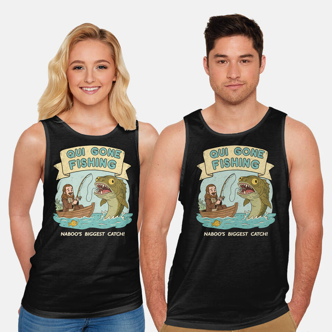 Qui Gone Fishing-Unisex-Basic-Tank-milasneeze