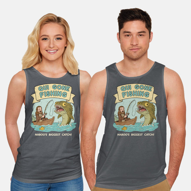 Qui Gone Fishing-Unisex-Basic-Tank-milasneeze