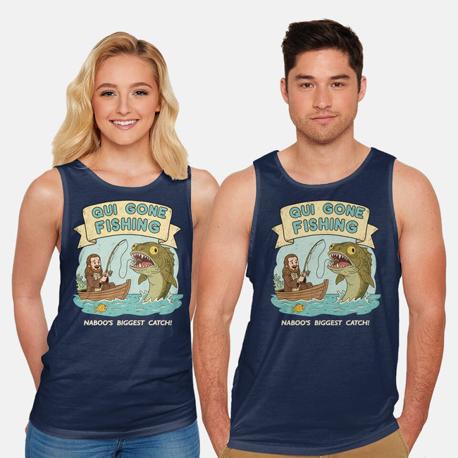 Qui Gone Fishing-Unisex-Basic-Tank-milasneeze
