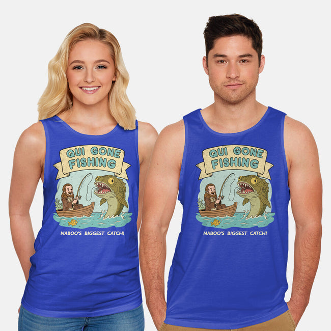 Qui Gone Fishing-Unisex-Basic-Tank-milasneeze