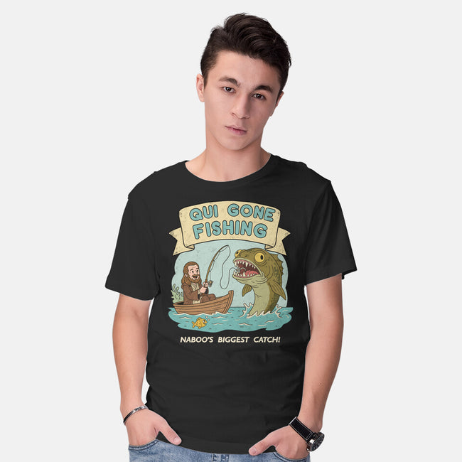 Qui Gone Fishing-Mens-Basic-Tee-milasneeze