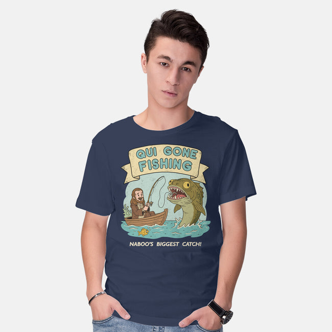 Qui Gone Fishing-Mens-Basic-Tee-milasneeze