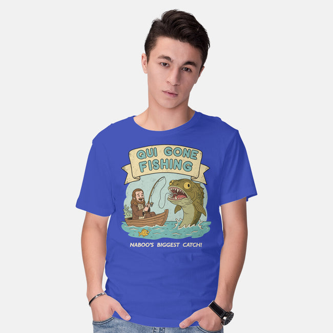 Qui Gone Fishing-Mens-Basic-Tee-milasneeze