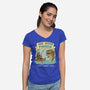 Qui Gone Fishing-Womens-V-Neck-Tee-milasneeze