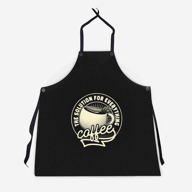 Coffee The Solution For Everything-Unisex-Kitchen-Apron-tobefonseca