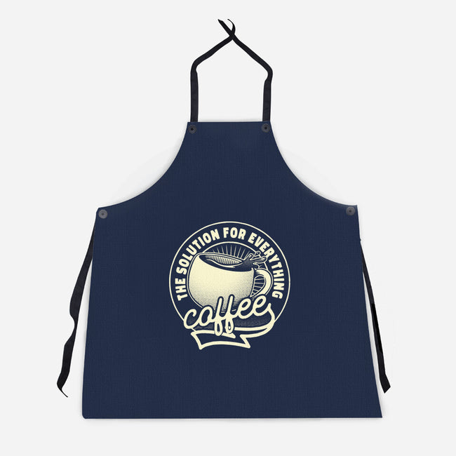 Coffee The Solution For Everything-Unisex-Kitchen-Apron-tobefonseca